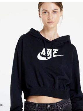Nike Black Hoodie with White Swoosh Tag